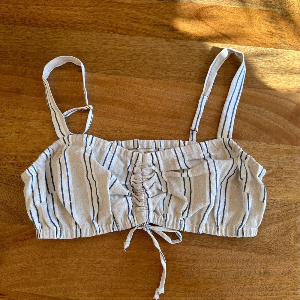 NWOT Lykke Wullf White and Gray Linen Set - Picture 4 of 7